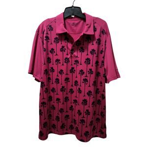 Golf America Polo Shirt Men’s Large Fuchsia Hot Pink Palm Trees